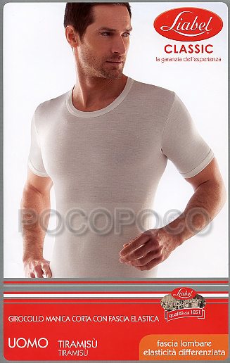 MAGLIA GIROCOLLO UOMO MEZZA MANICA LANA LIABEL ART. TIRAMISÙ 05140 813